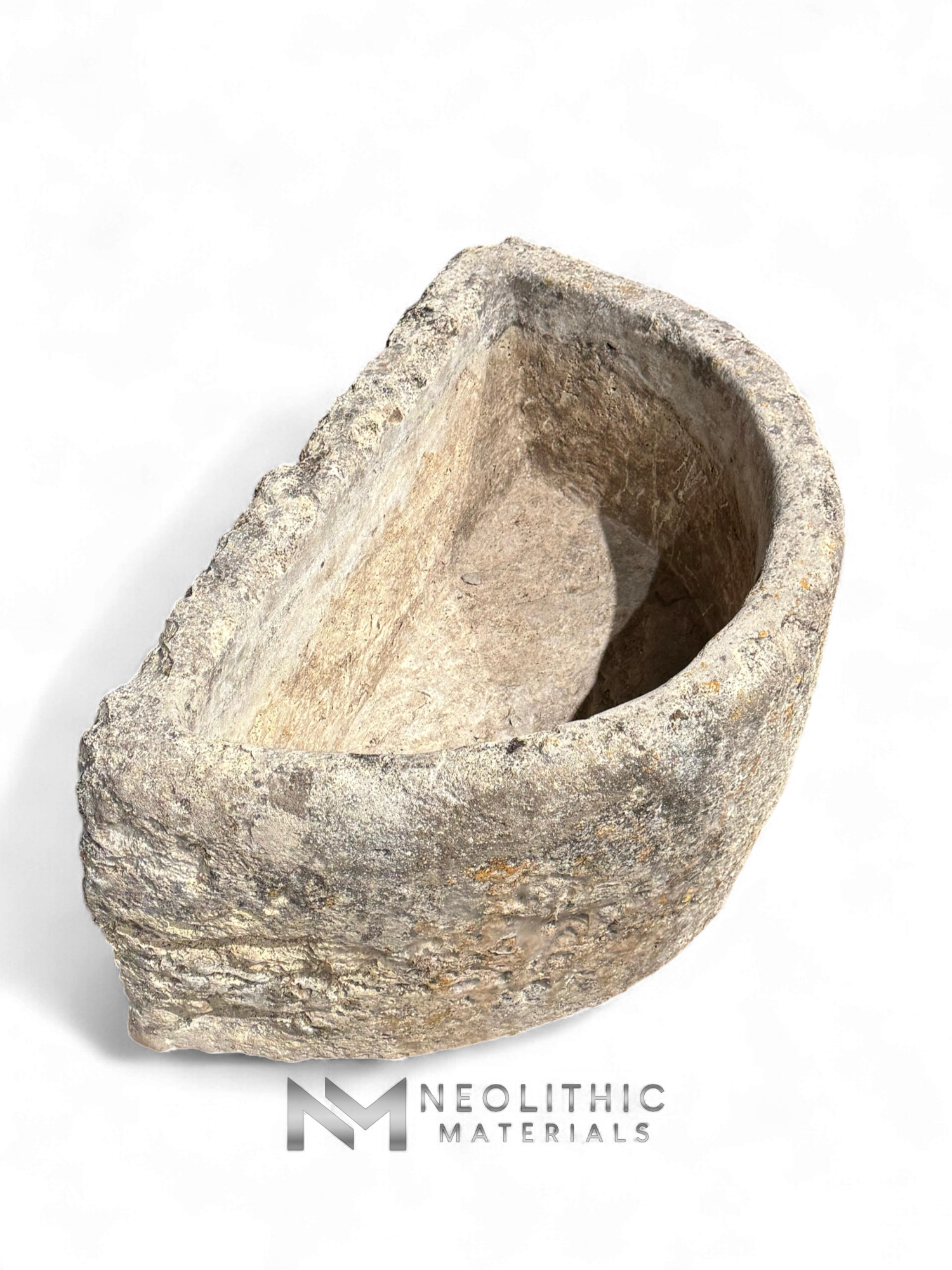 Antique French Limestone Half Moon Trough - Image 2